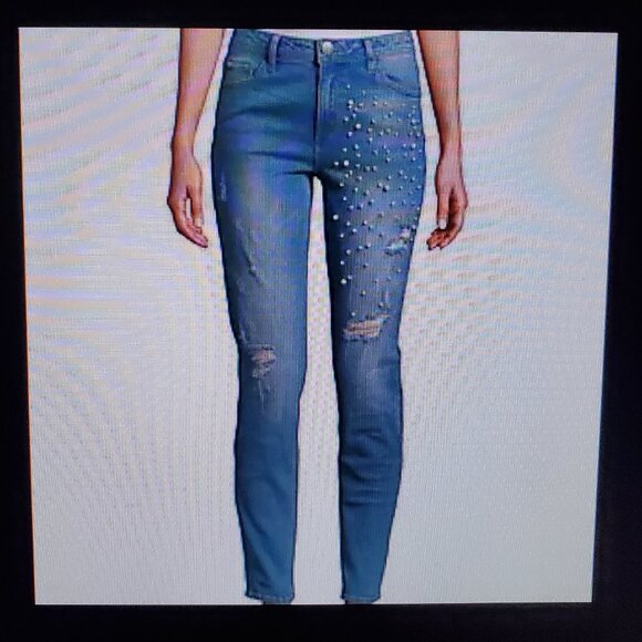 Design Lab Distressed Pearl Embellished Jean - Picture 10 of 10